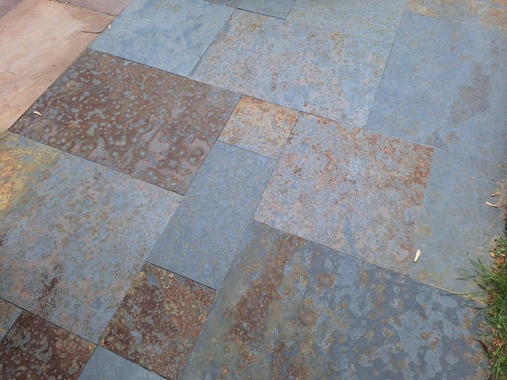 Oxide Leisteen tuintegels groot wildverband strak gezaagd, Ophalen of Verzenden, Nieuw, Natuursteen, Terrastegels