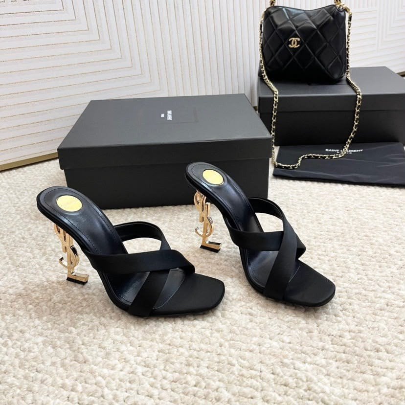 Zwarte Sandalen met YSL Hak - 8cm of 10cm, Kleding | Dames, Zwart, Nieuw, Saint Laurent, Sandalen of Muiltjes