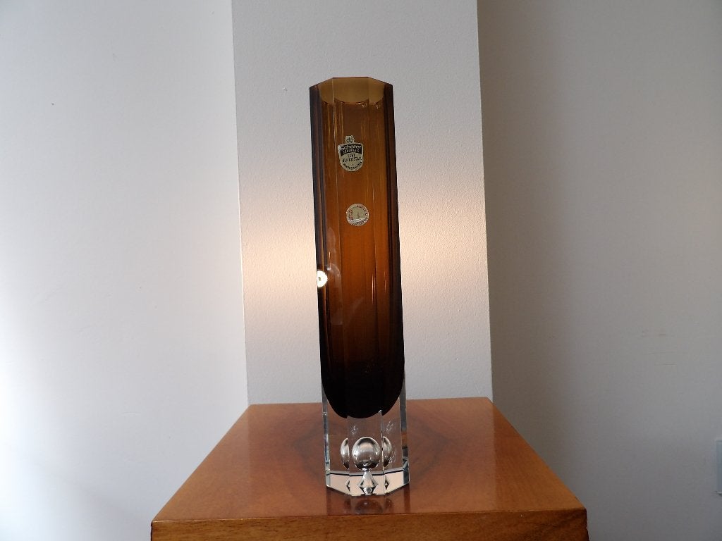 Scherer Sixties design Vaas, kristal/Fumee, Ophalen of Verzenden