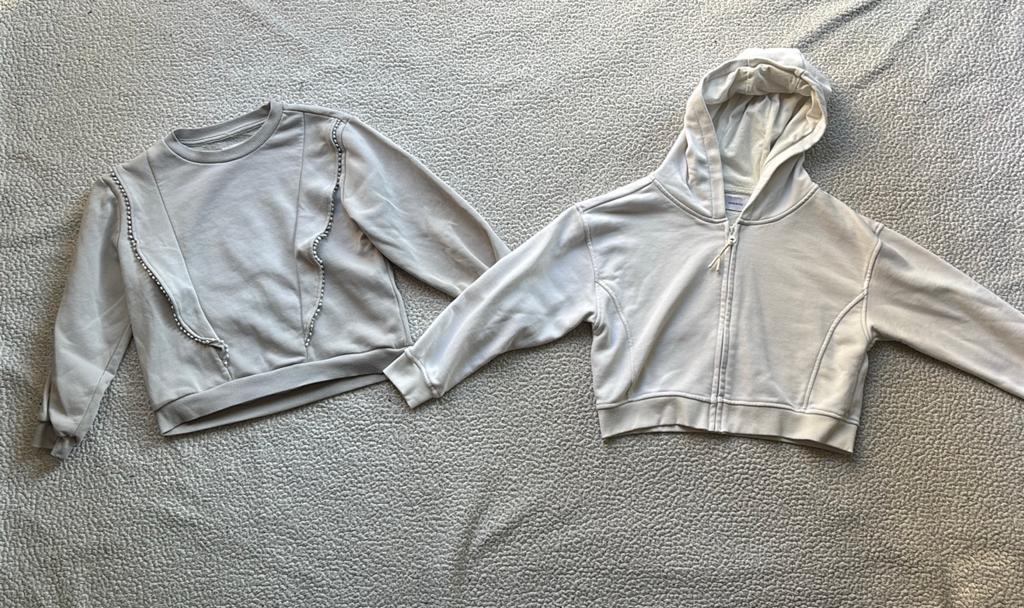 Trui lichtgrijs en wit vest Reserved 134, Kinderen en Baby's, Kinderkleding | Maat 134, Ophalen of Verzenden, Zo goed als nieuw