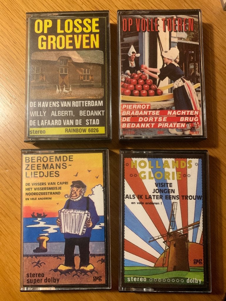 4 Cassettebandjes - Diverse artiesten -  Nederlands, Cd's en Dvd's, Cassettebandjes, Gebruikt, 2 t/m 25 bandjes, Overige genres