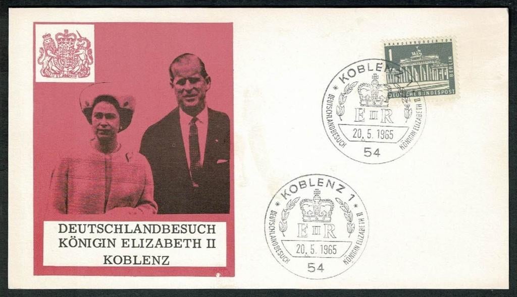 Royalty Queen Elizabeth II Staatsbezoek B.R.D./Koblenz 1955, Ophalen of Verzenden, Buitenland, Kaart, Foto of Prent