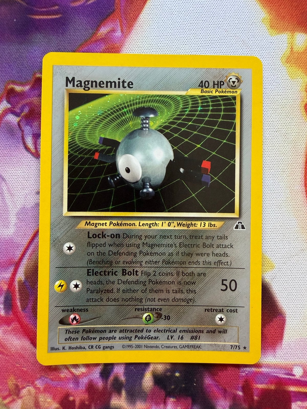 Magnemite Pokémon kaart - neo - 71/130, Ophalen of Verzenden, Gebruikt, Losse kaart