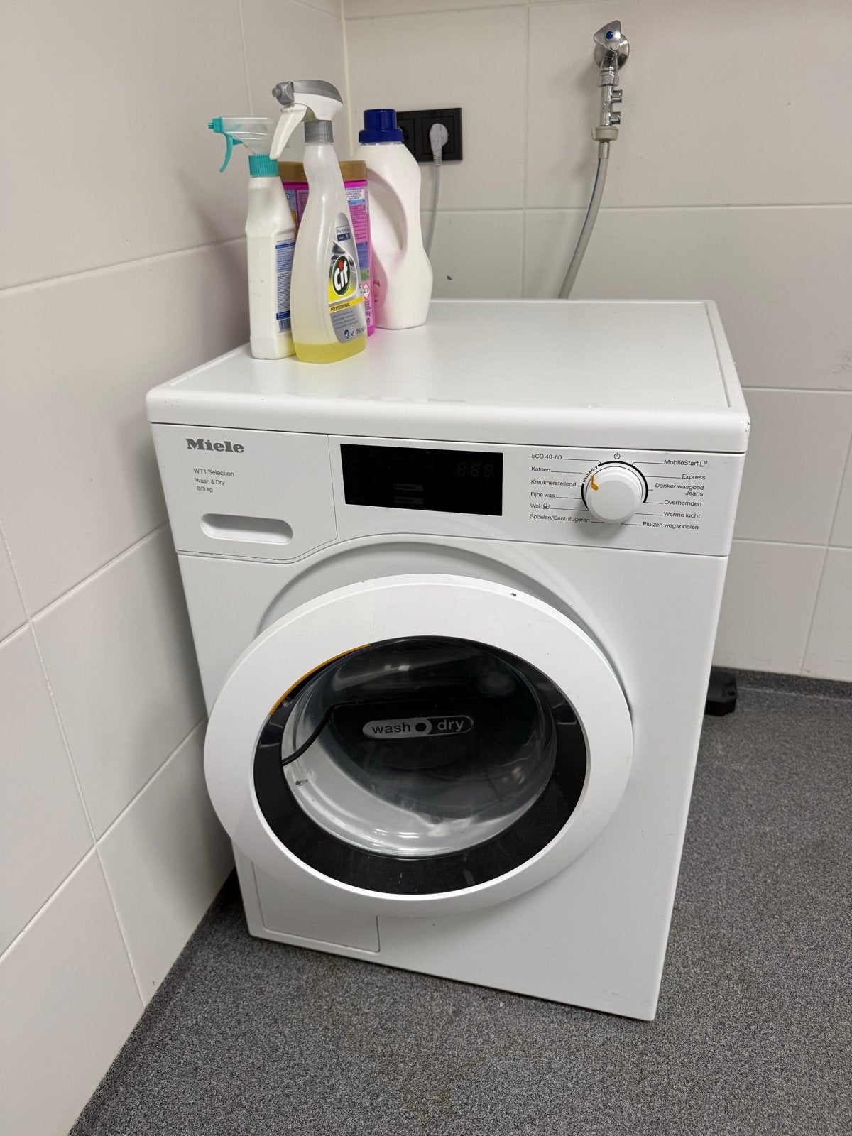 Miele WT1 WCS Wash & Dry wasmachine / moet zsm weg, Ophalen, Zo goed als nieuw, 85 tot 90 cm, 1200 tot 1600 toeren