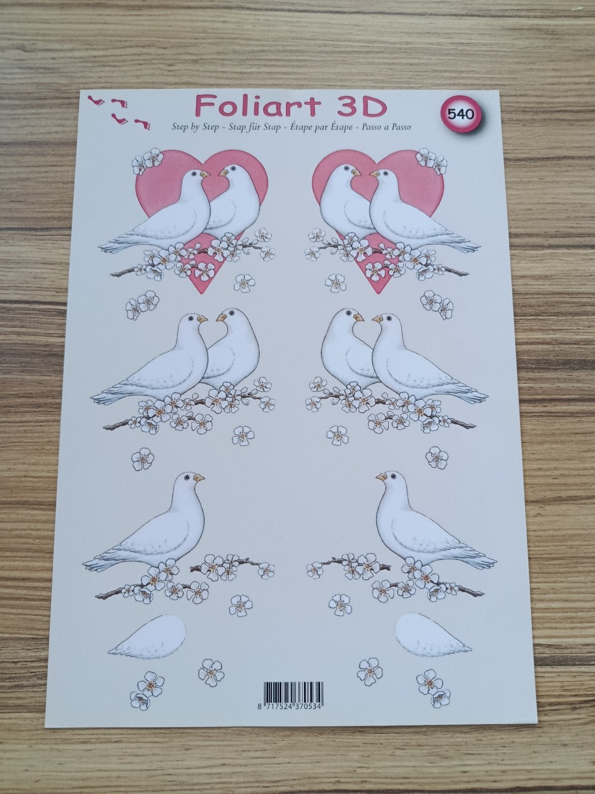 Bruidspaar vogel met hart en bloemen Knipvellen,, Ophalen of Verzenden, Nieuw, Natuur, Knipvel