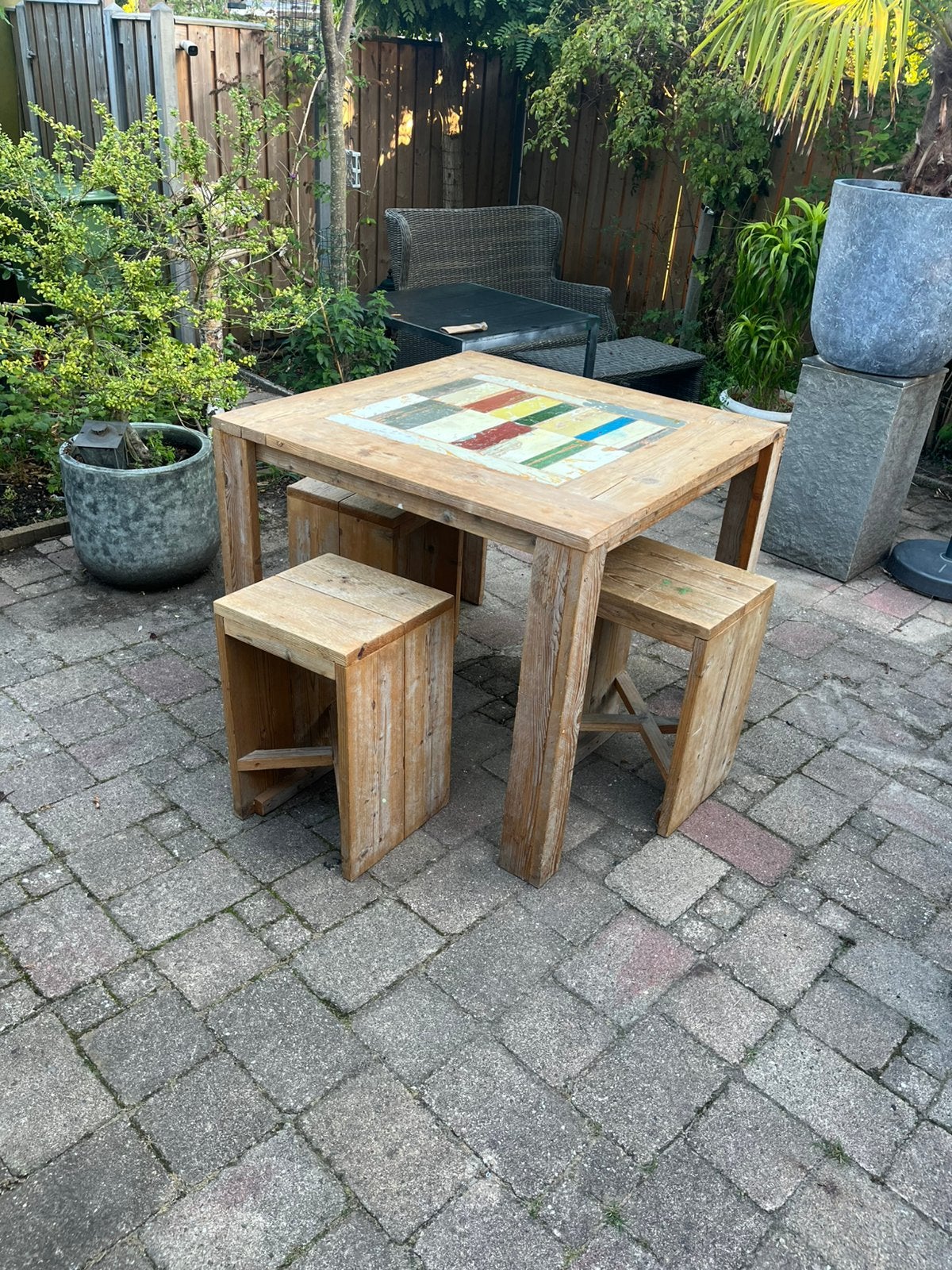 Eethoek steigerhout, Ophalen, Gebruikt, Vierkant, Steigerhout