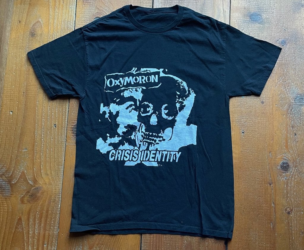 Oxymoron "Crisis Identity" Punk T-Shirt - Maat S/M A-298, Verzenden, Zwart, Onbekend, Oxymoron