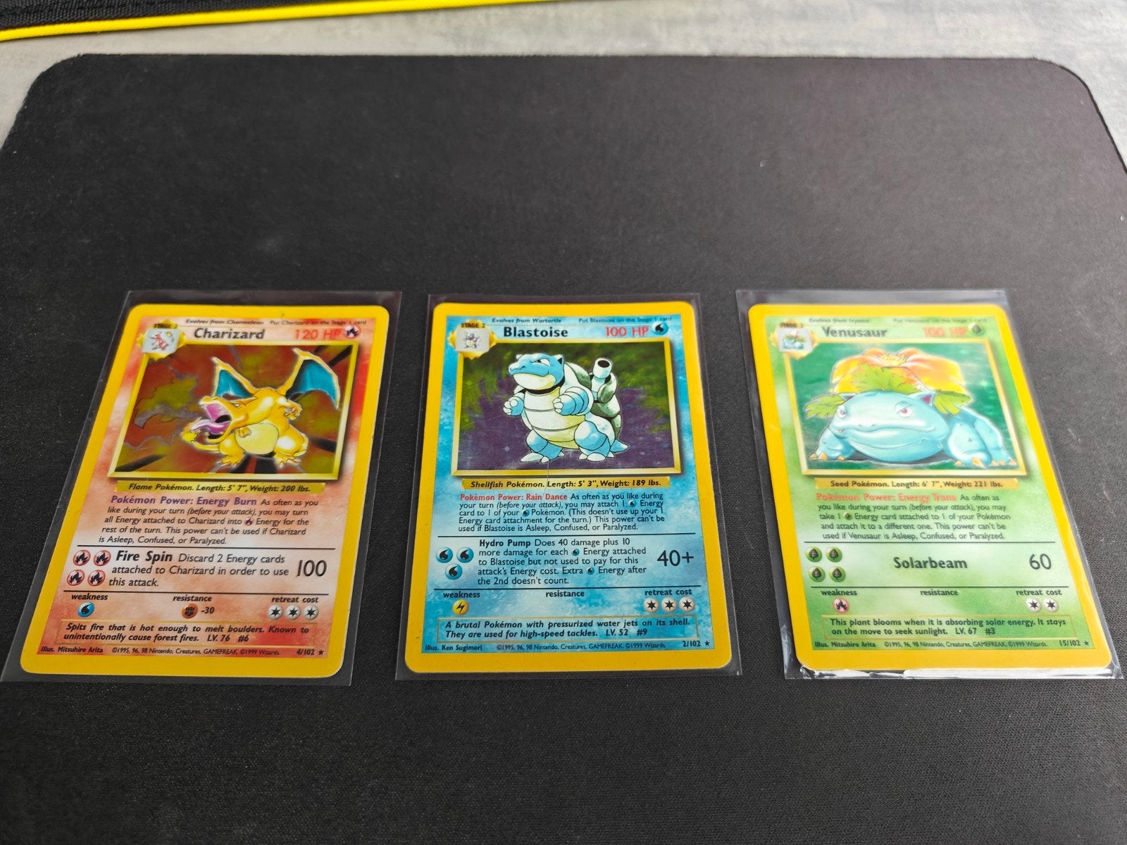 Pokémon Base Set 1999 WOTC Charizard, Blastoise, Venusaur Ho, Hobby en Vrije tijd, Ophalen of Verzenden, Zo goed als nieuw, Meerdere kaarten