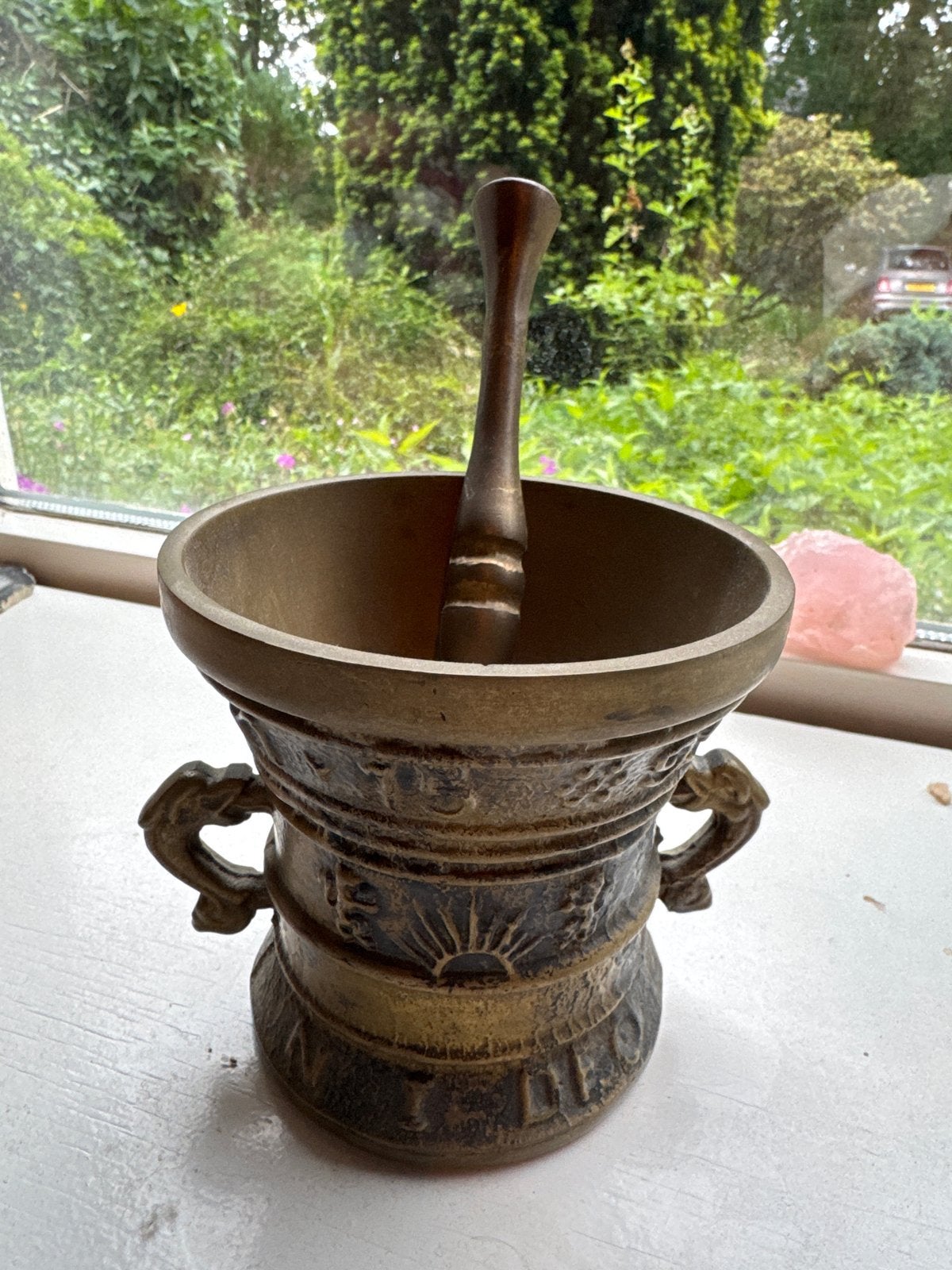 Antieke Bronzen Vijzel met Stamper, Ophalen, Brons