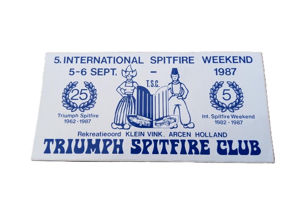 vintage triumph spitfire clubsticker weekend Arcen*1987*, Ophalen of Verzenden