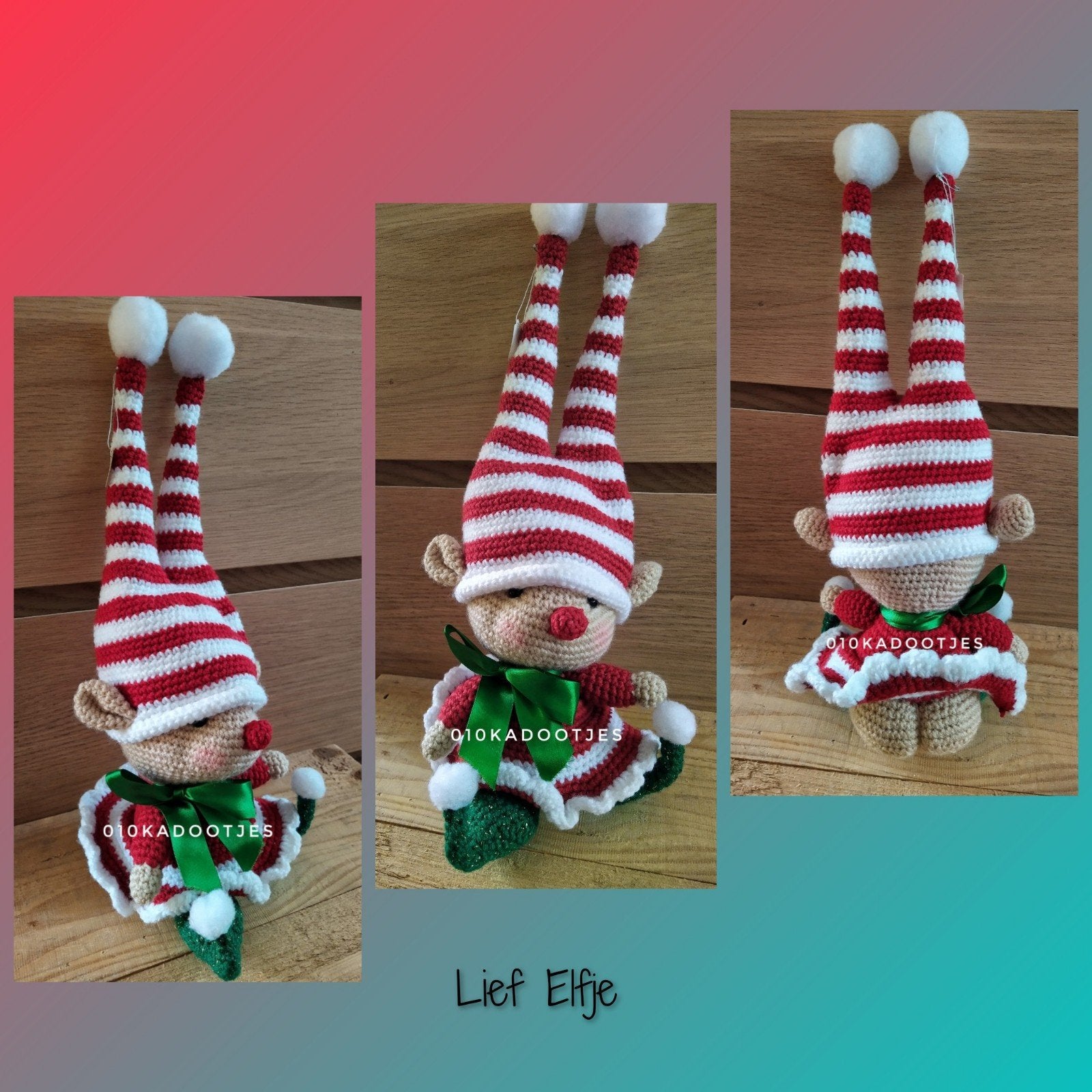 Nieuwe zelfgehaakte knuffels. Lieve kerst elf., Hobby en Vrije tijd, Breien en Haken, Haken, Overige typen, Ophalen of Verzenden