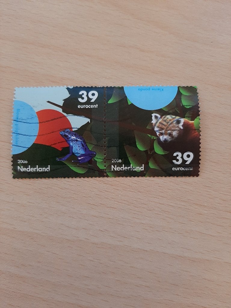 2006 Dieren doorloper panda en kikker, Verzenden, Gestempeld