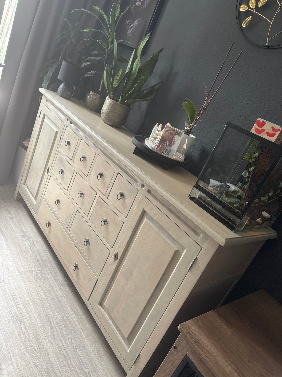 Stijlvol dressoir met lades en deuren - Landelijke look, Huis en Inrichting, Gebruikt, 150 tot 200 cm, Ophalen of Verzenden, Met lade(s)