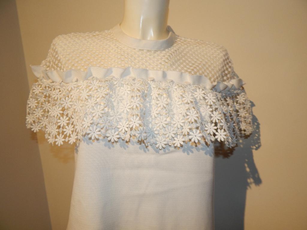 Self Portrait witte jurk bovenkant open bloemetjes roes M, Kleding | Dames, Maat 38/40 (M), Verzenden, Wit, Knielengte