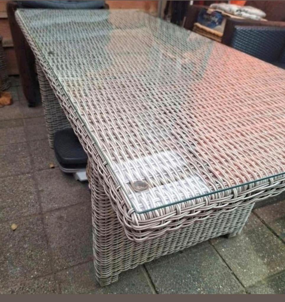 Wicker lounge tuintafel, Tuin en Terras, Tuintafels, Ophalen, Rechthoekig, Wicker