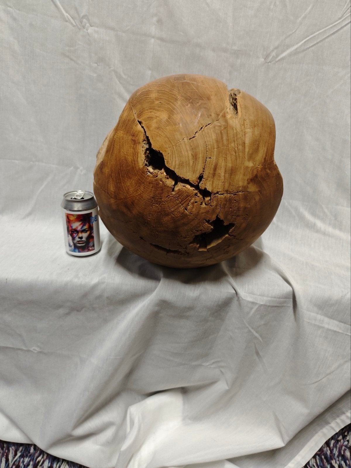 Decoratieve houten bal / sculptuur, Huis en Inrichting, Woonaccessoires | Overige, Ophalen, Hout, Gebruikt, Landelijk