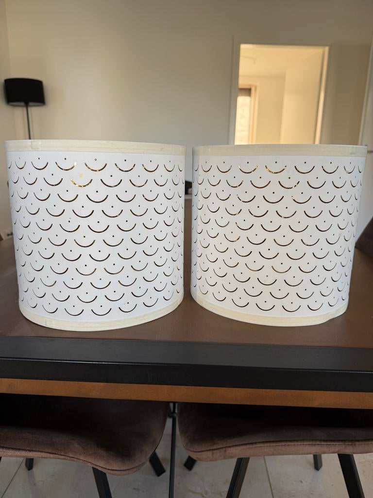 IKEA NYMÖ lampenkap - Wit met patroon, Ophalen, Wit, Rond, Zo goed als nieuw
