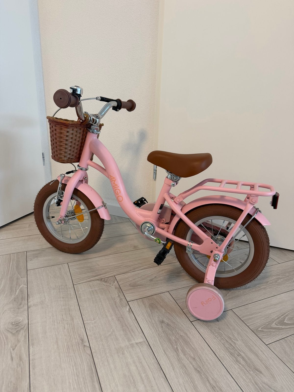 Amigo Kinderfiets 12 inch - Zo goed als nieuw, Ophalen, Zo goed als nieuw, Minder dan 16 inch, Zijwieltjes