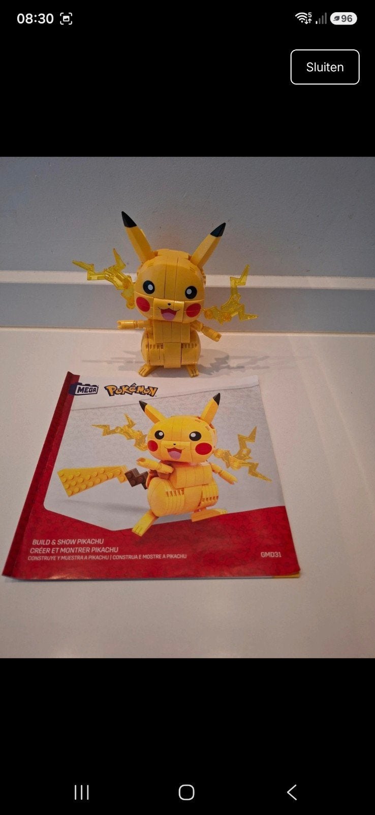 Mega Construx Pokémon Pikachu Bouwset GMD31, Ophalen of Verzenden, Gebruikt, Megabloks