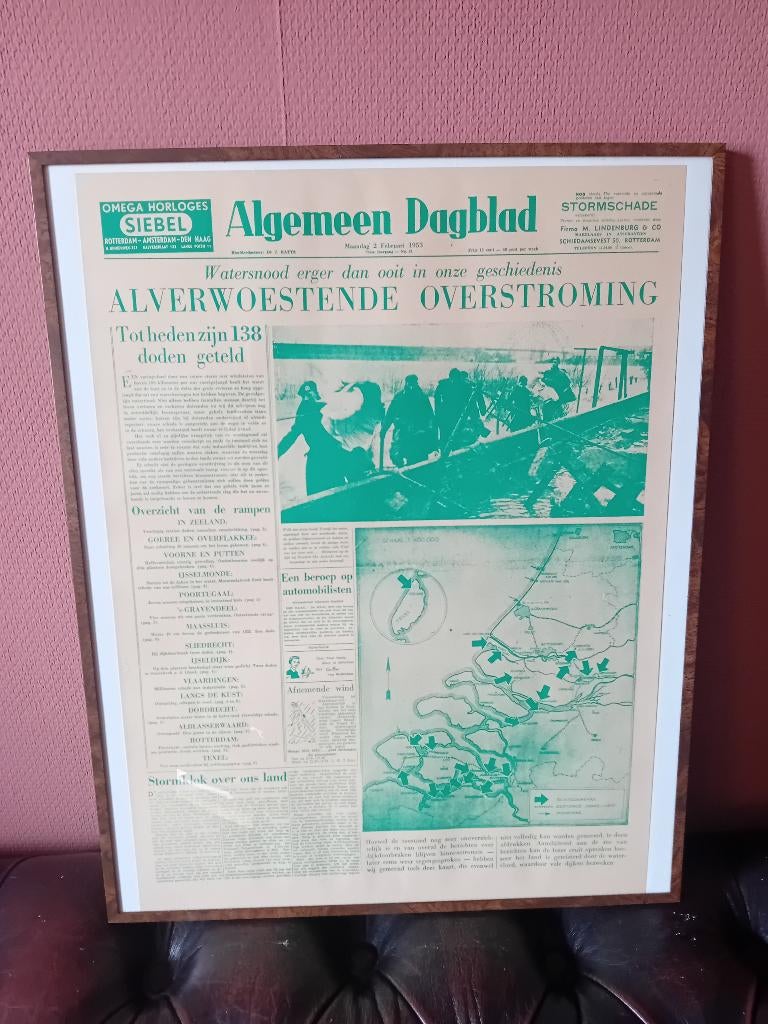 Voorpagina Algemeen Dagblad watersnoodramp, Ophalen of Verzenden, 19e eeuw, Zo goed als nieuw