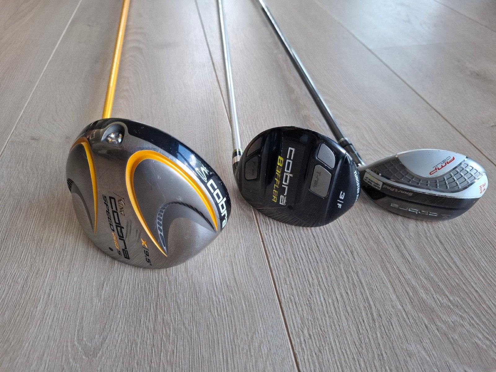 3 Cobra golfclubs: Driver, Baffler 3/F, Hybride 3+, Ophalen, Gebruikt, Club, Overige merken