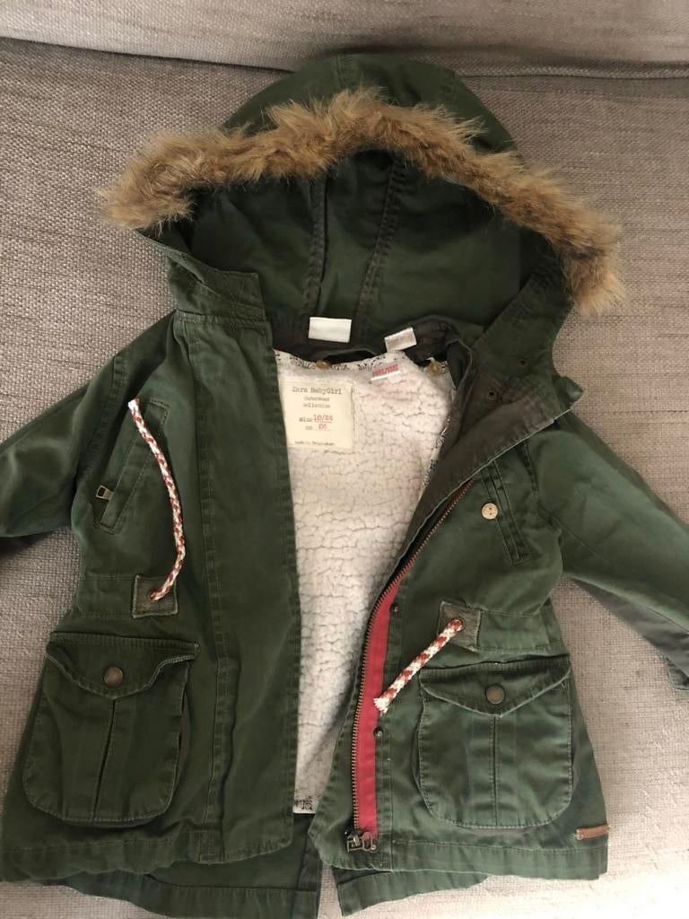 Zara Babygirl Parka - Maat 86cm, Ophalen of Verzenden, Gebruikt, Meisje, Jasje