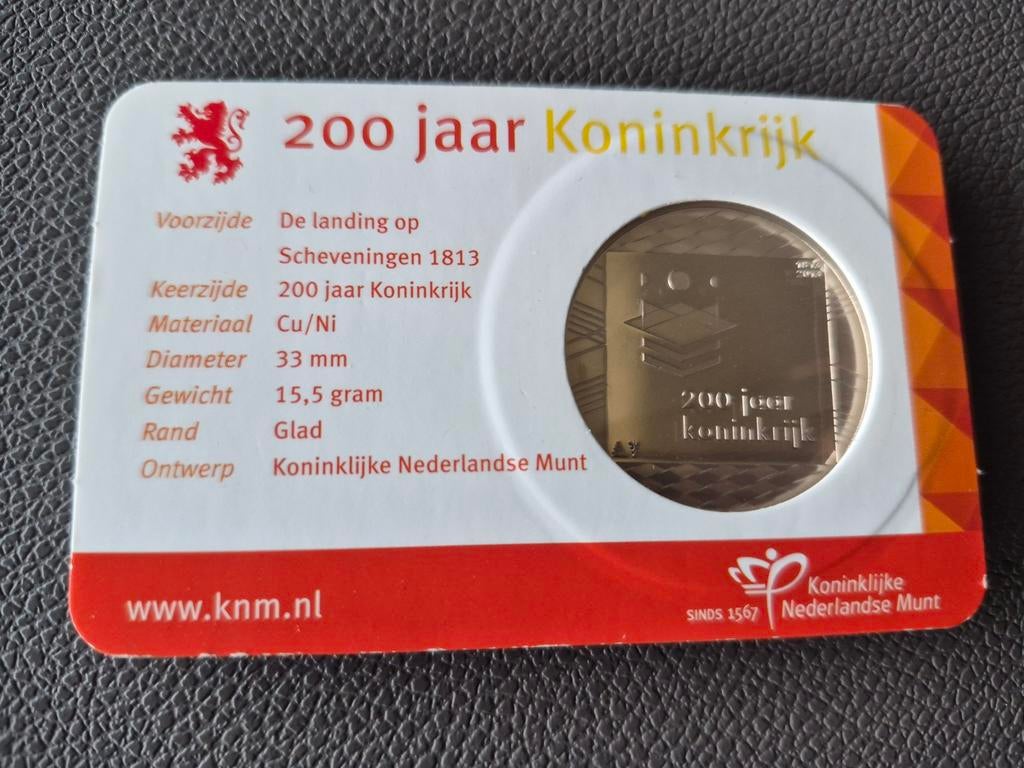 Herdenkingsmunt 200 jaar Koninkrijk der Nederlanden, Ophalen of Verzenden, Koningin Beatrix, Euro's