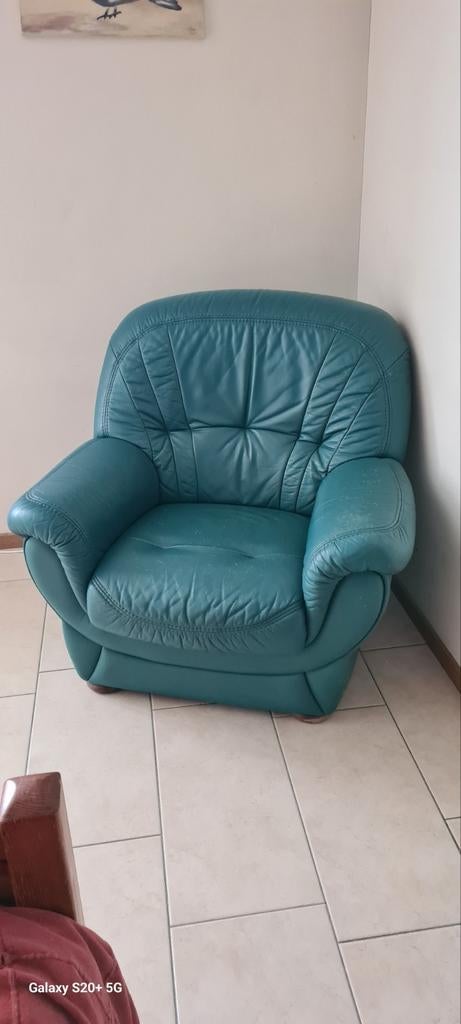 Fauteuil echt leer ZSM ophalen in Weert, Ophalen, Gebruikt, 50 tot 75 cm, Leer