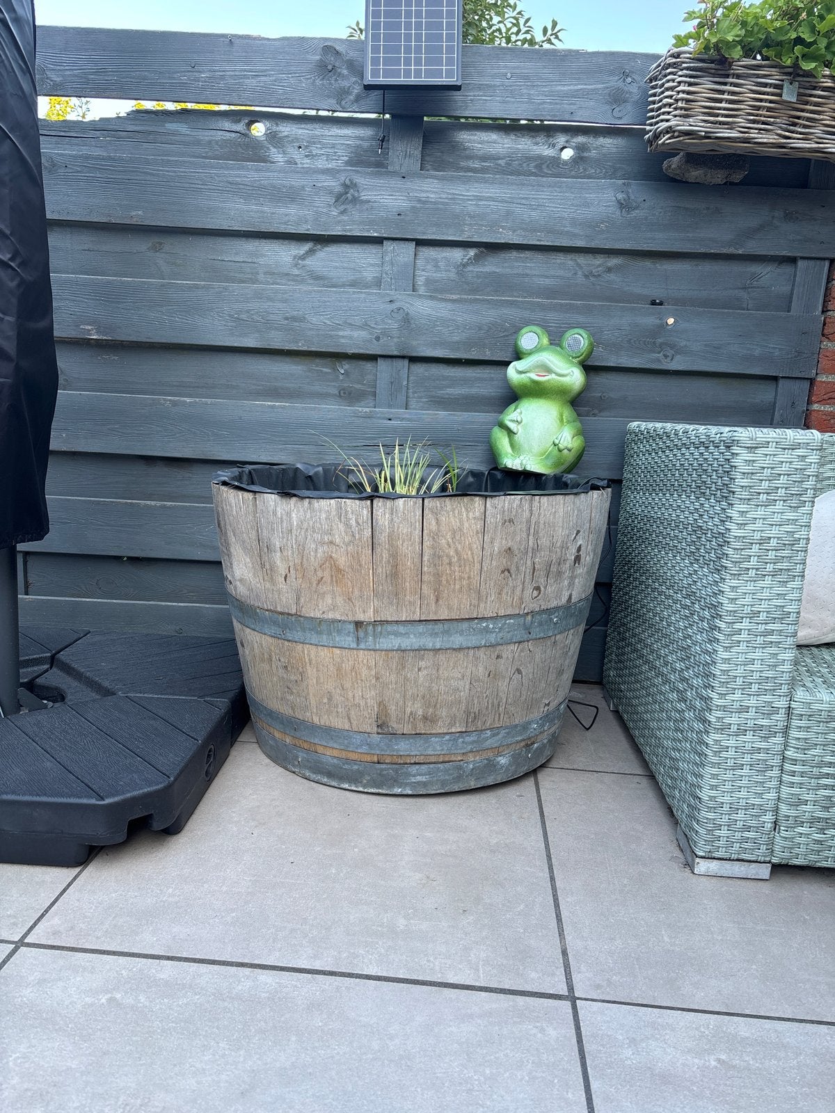 Vijvertje in houten wijnvat, Tuin en Terras, Vijvers, Ophalen, Gebruikt