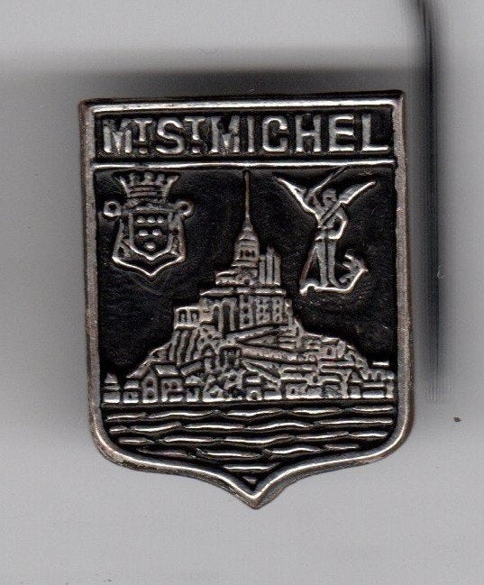 BROCHE MONT SAINT MICHEL WAPEN ENGEL FRANKRIJK (A4), Ophalen of Verzenden, Gebruikt, Overige onderwerpen