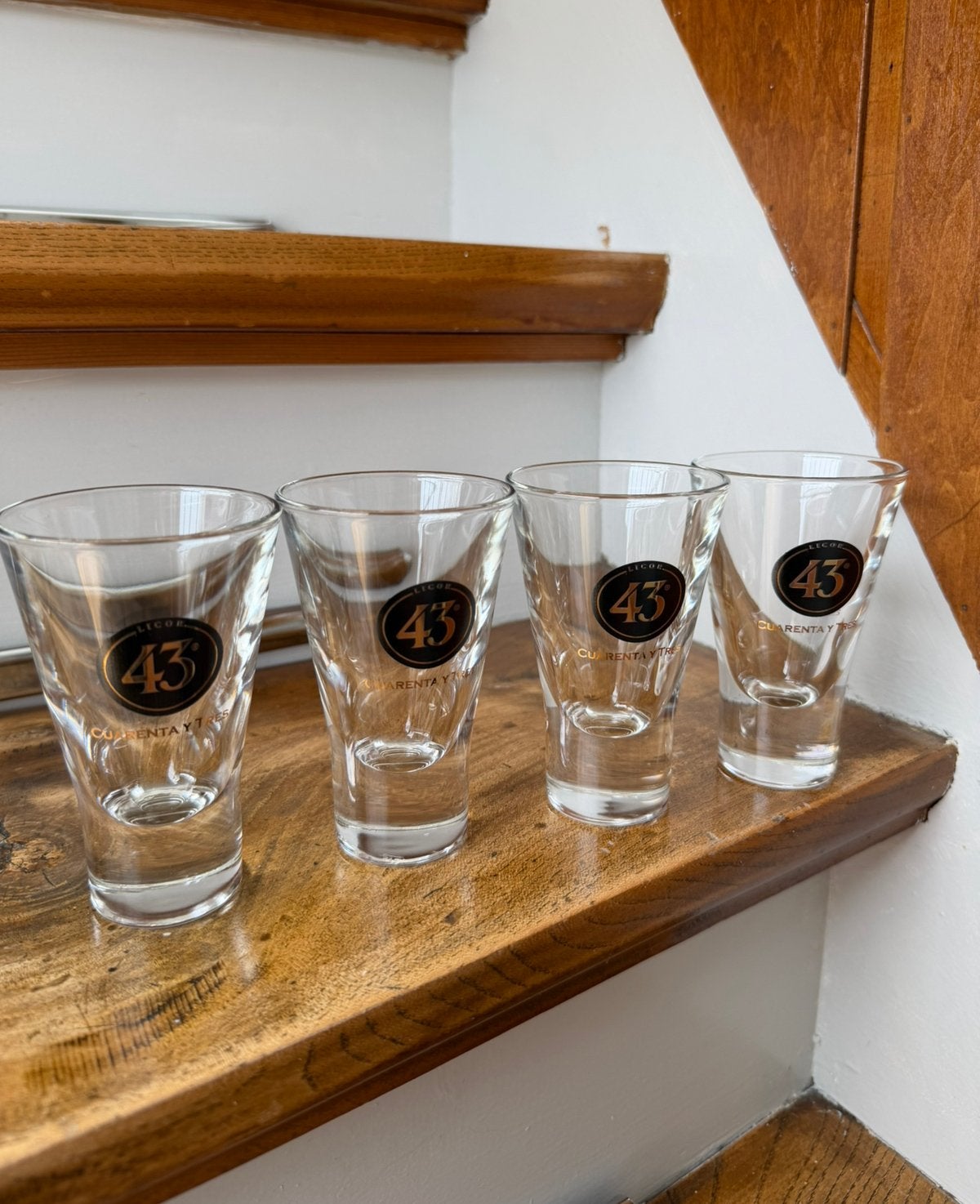 4x Licor 43 likeur borrelglas, Verzamelen, Glas en Borrelglaasjes, Ophalen of Verzenden, Zo goed als nieuw, Borrel- of Shotglas