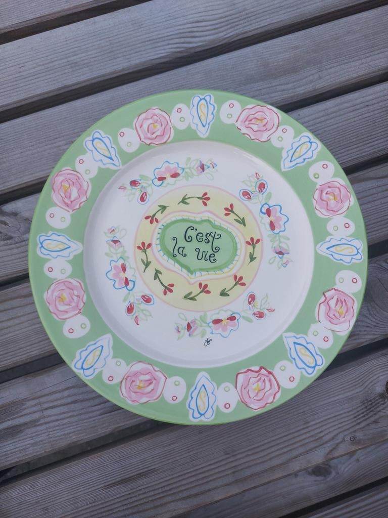Jet by ter Steege C'est la vie bord 27cm als nieuw!, Ophalen of Verzenden, Zo goed als nieuw, Bord(en), Overige stijlen