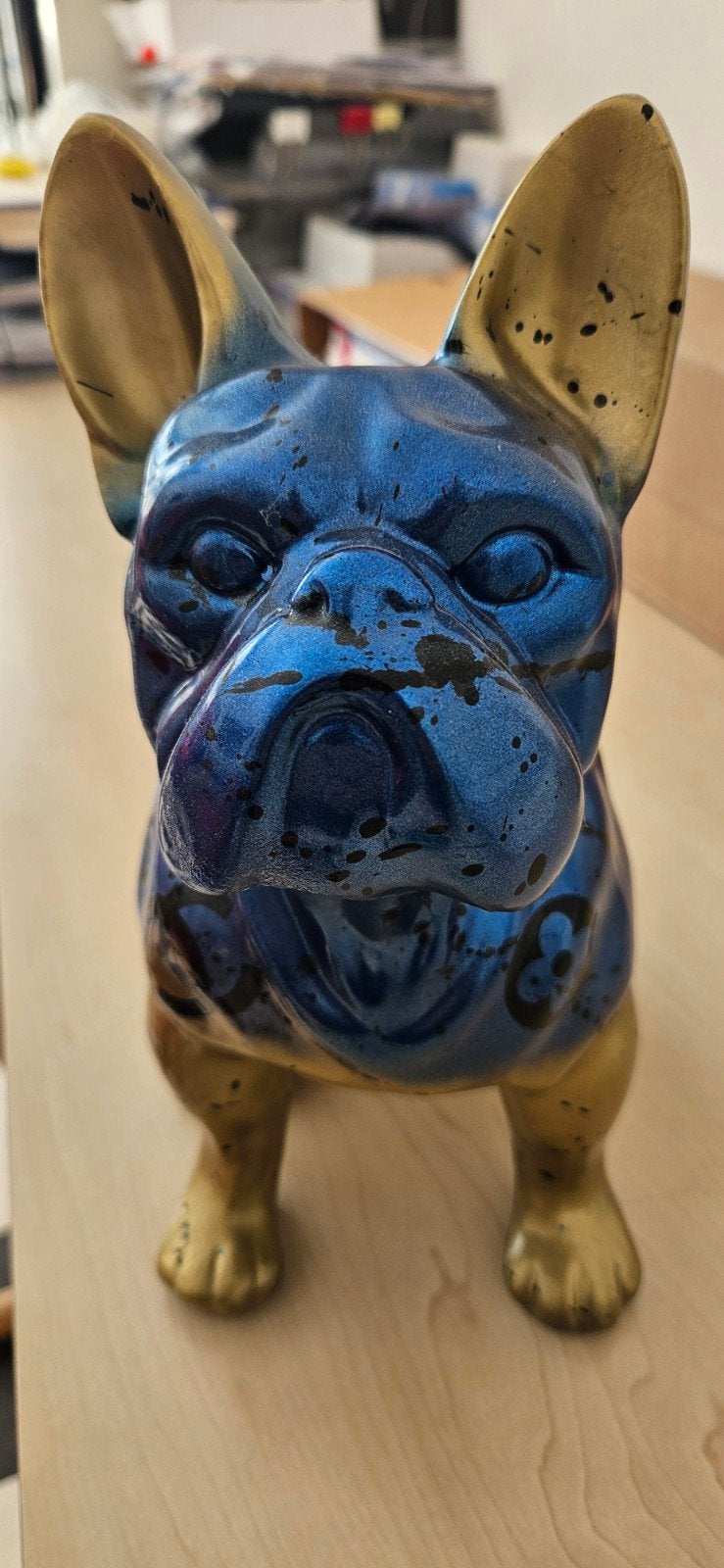 Sculptuur, bulldog, gesigneerd., Verzamelen, Ophalen of Verzenden, Zo goed als nieuw, Dier