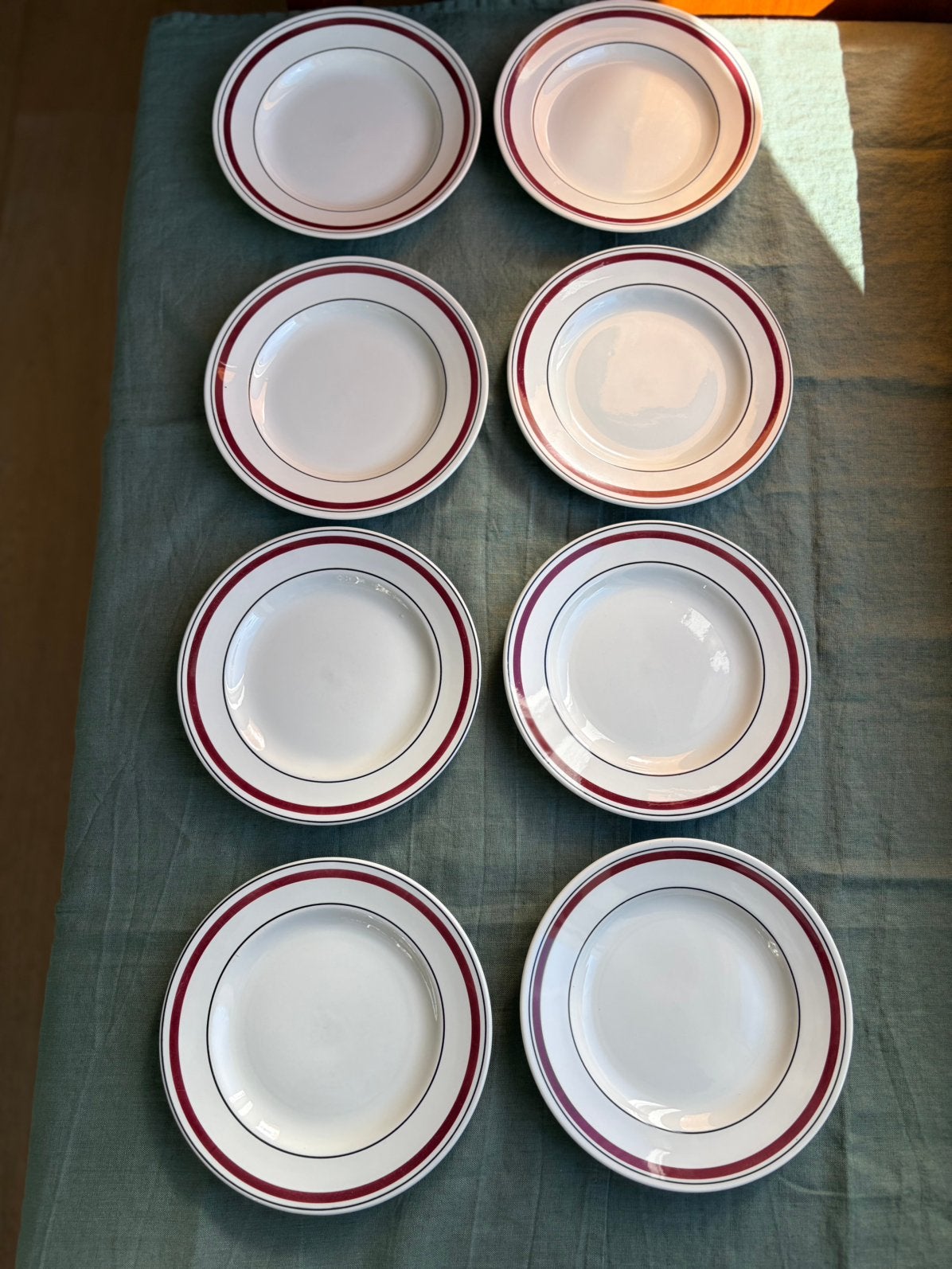 8x Churchill England vintage borden–Rode bies (Bistro stijl), Ophalen of Verzenden
