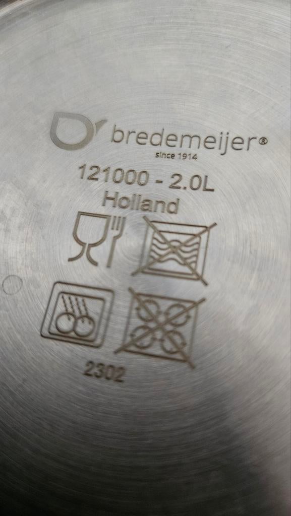 Bredemeijer Theepot 2.0L - Roestvrij staal, Ophalen of Verzenden, Zo goed als nieuw