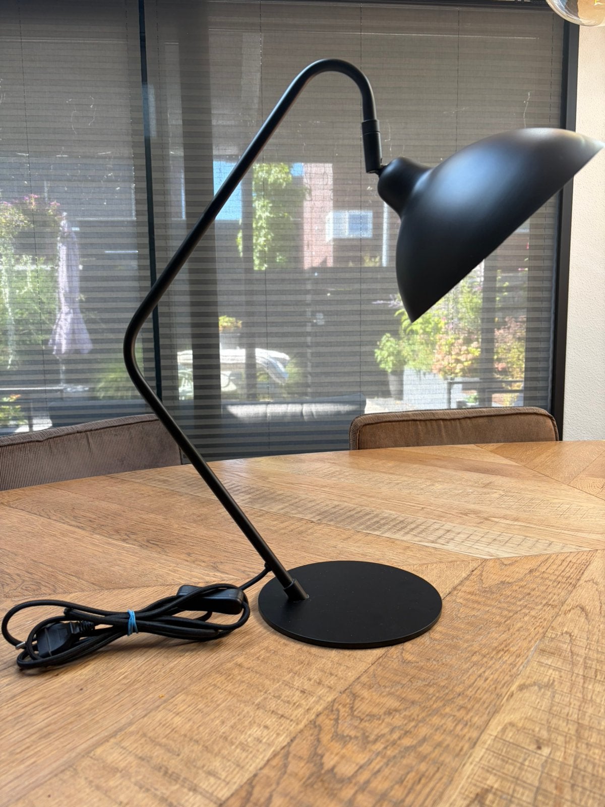Orion zwart tafellamp Light & Living, 50 cm, Ophalen of Verzenden, Zo goed als nieuw, Met kap