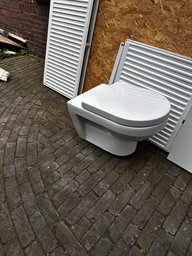Wandcloset WC pot met zitting, Ophalen, Gebruikt, Toilet