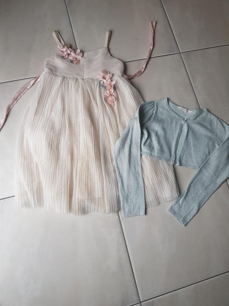 feestjurk H&M bloemen met vestje, Kinderen en Baby's, Kinderkleding | Maat 140, Meisje, H&M, Ophalen of Verzenden, Zo goed als nieuw