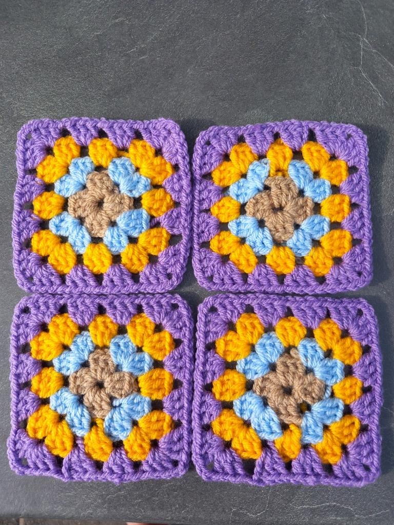 Granny square lapjes 10x10 cm, Ophalen of Verzenden, Nieuw, Haken, Wol of Garen