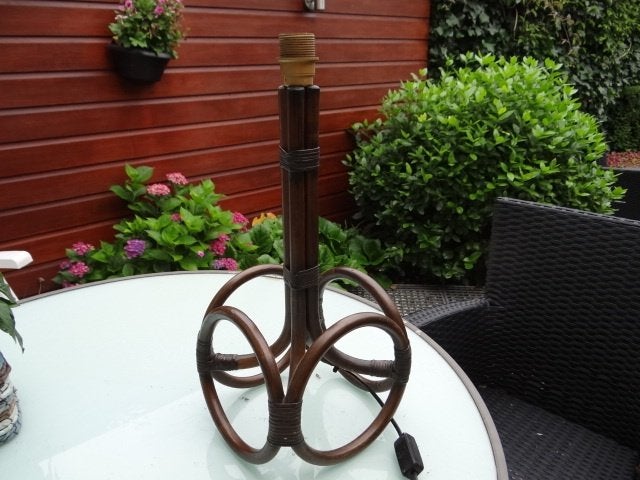 Rotan schemerlampvoet, 50 cm, Gebruikt, Met schakelaar, Natuurlijk materiaal