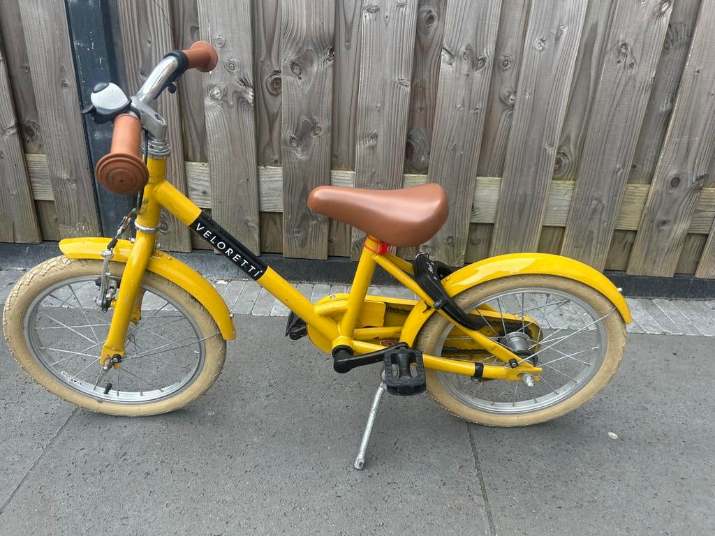 Veloretti kinderfiets 16 inch geel, Ophalen, Gebruikt, Terugtraprem, 16 tot 20 inch