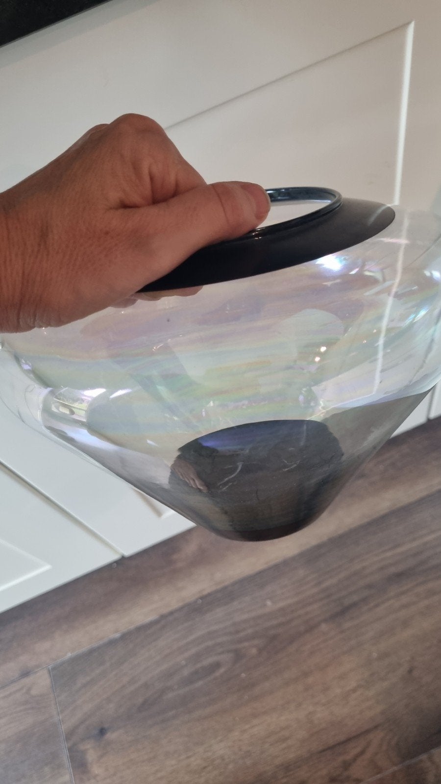 vintage la Mediterranea vaas iriserend glas, Ophalen, Gebruikt, Glas