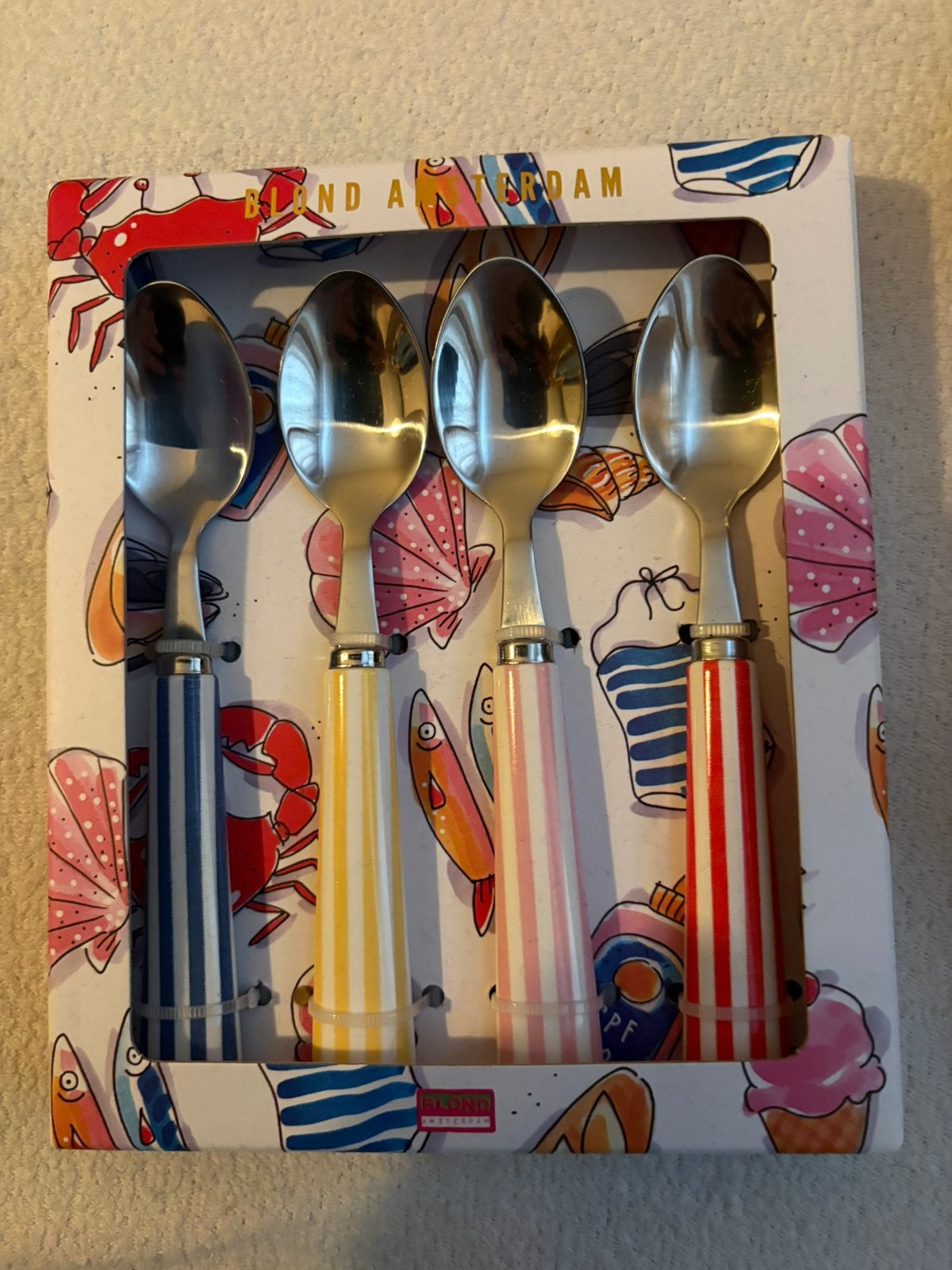 Setje van 4 lepeltjes van Blond Amsterdam, Theelepel, Bestekset, Nieuw, Ophalen of Verzenden