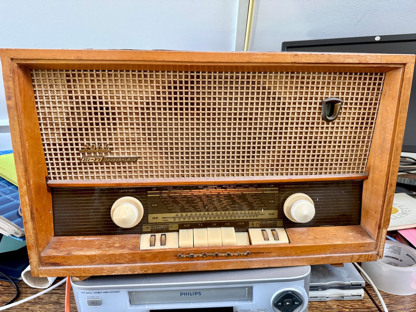 Grundig 2065 Hi-Fi Zauberklang buizenradio - Werkt, Audio, Tv en Foto, Ophalen, Gebruikt, Radio