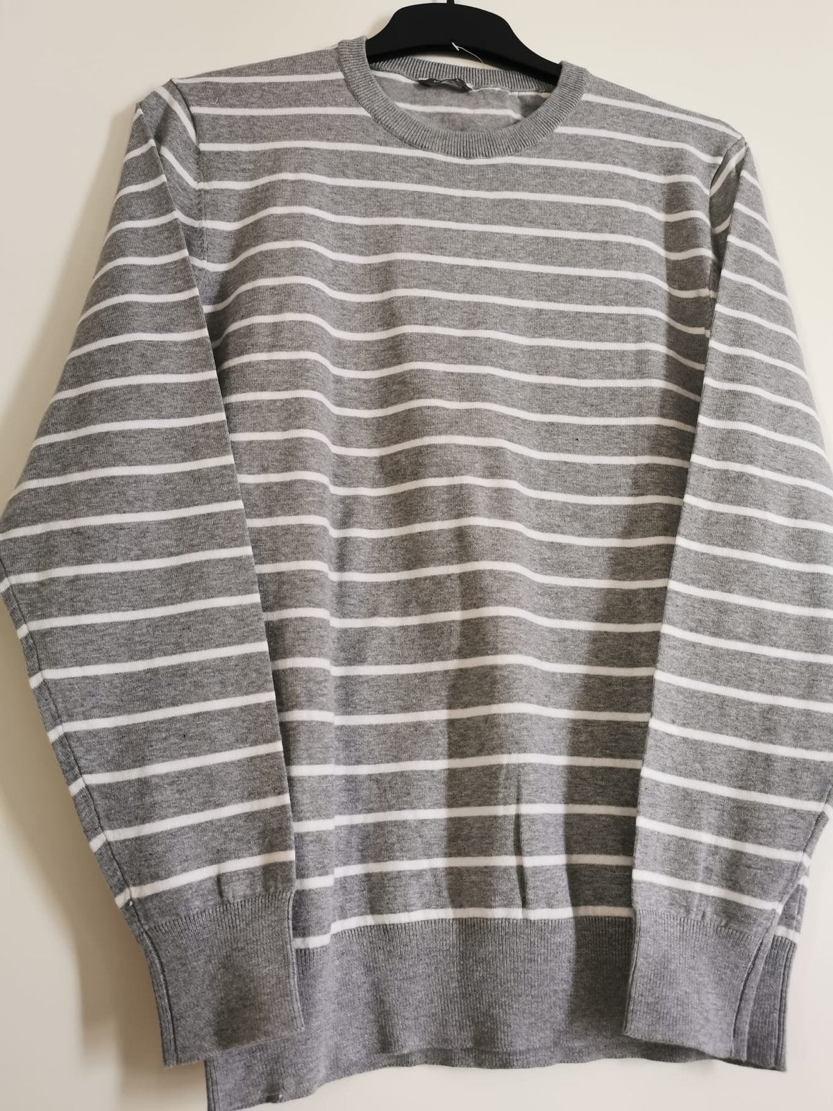 Hema Heren Pullover Maat L - Nieuw Licht Grijs Gestreept, Kleding | Heren, Truien en Vesten, Ophalen of Verzenden, Nieuw, Maat 52/54 (L)