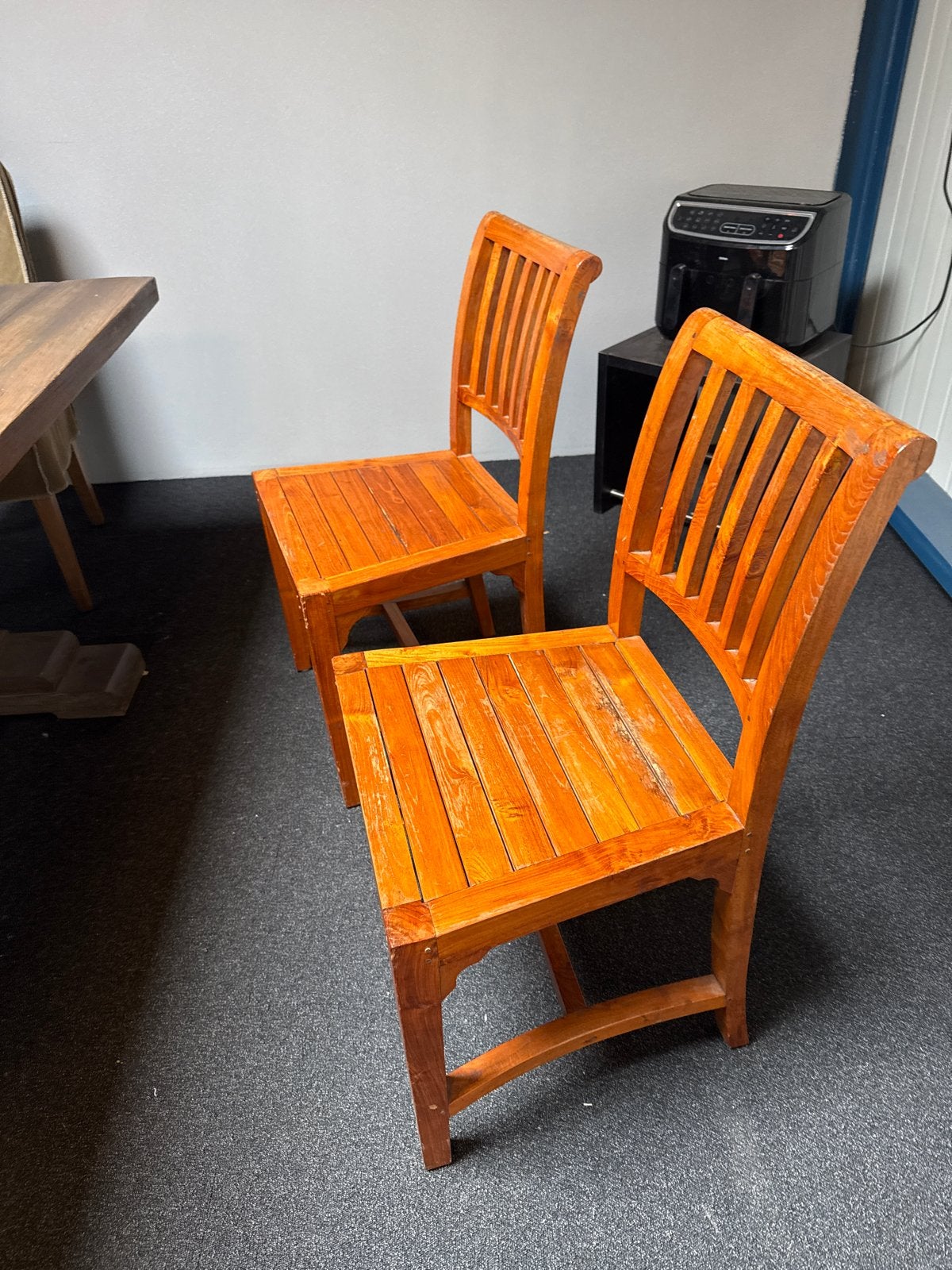 Set van 4 Teak houten stoelen - Gebruikt, Huis en Inrichting, Ophalen, Gebruikt, Overige kleuren, Vier