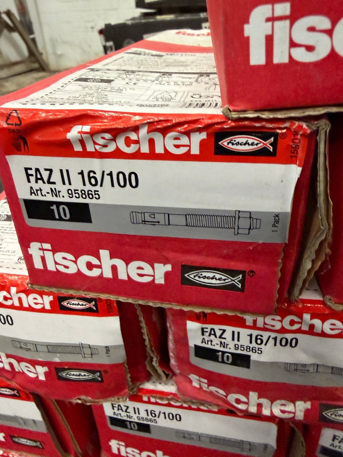 Fischer FAZ II 16/100 Ankerbouten - Verzinkt staal, Ophalen of Verzenden, Nieuw, 50 tot 100 mm, Bouten of Moeren