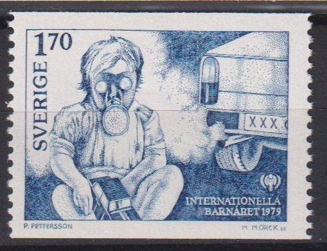 Zweden 1979 Kind Milieuvervuiling auto, Verzenden, Postfris, Overige thema's