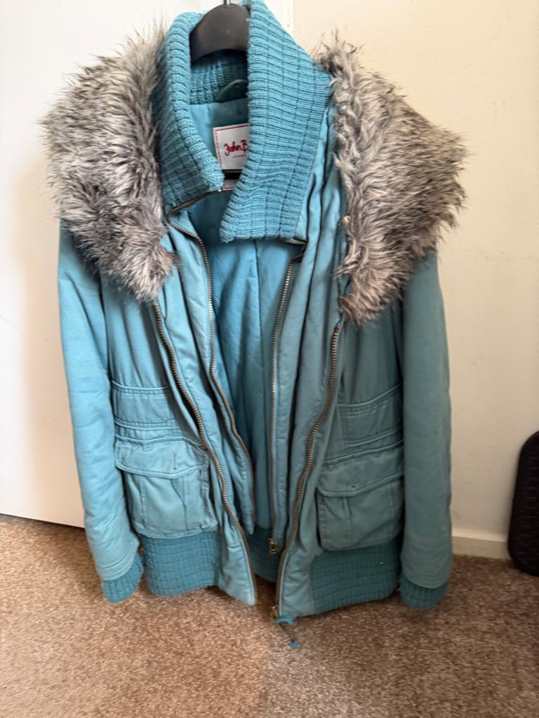 John Baner Jeanswear Winterjas met Bontkraag - Maat 44, Ophalen, Gedragen, Maat 42/44 (L), Blauw