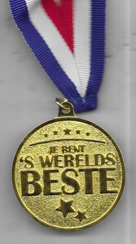JIJ BENT WERELDS BESTE MEDAILLE, Ophalen of Verzenden, Overige materialen, Nederland